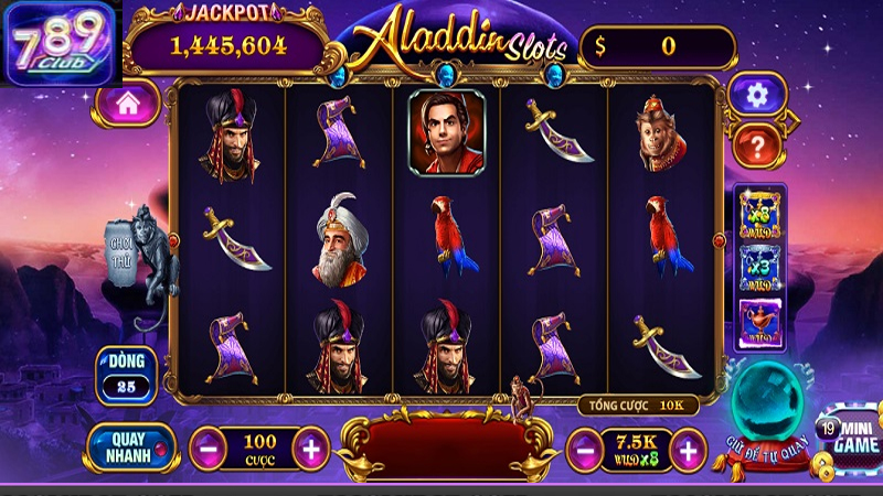 Aladdin Slots 789Club theo cơ chế của trò chơi máy xèng truyền thống