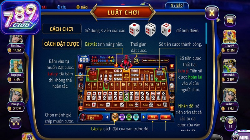 gười chơi có thể đặt cược vào nhiều lựa chọn khác nhau